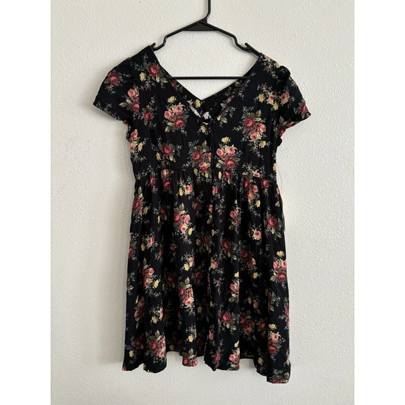 NWT Denim & Supply Ralph Lauren Size Small Black Floral‎ Babydoll Dress - Picture 1 of 10